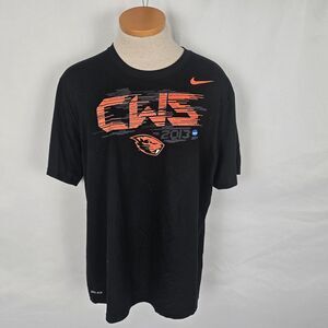 Nike Oregon State Beavers SS T-Shirt Men's XL Black Dri-Fit 2013 CWS NCAA